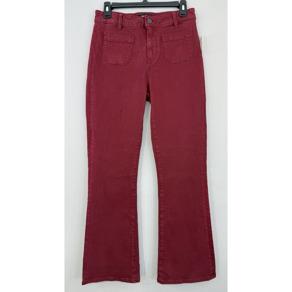 Paige Claudine Patch Pocket Jeans Women's 28 Vintage Cabernet Stretch Denim NWT